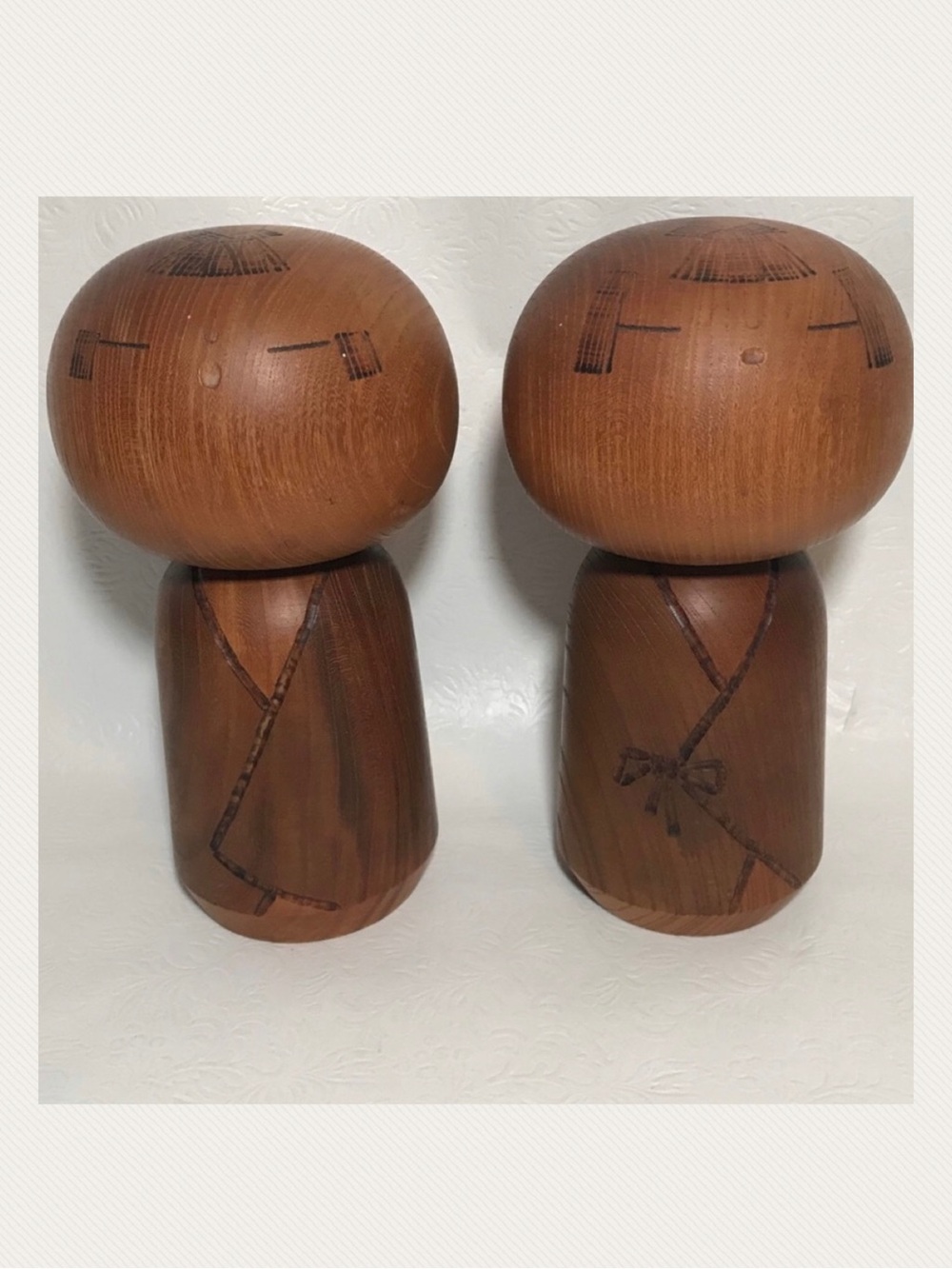 Kokeshi Set Vintage Carved Wooden Dolls by Artist Master Murakami Kenichi